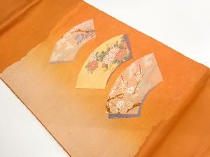 地紙に菊・梅・桔梗模様織出し名古屋帯